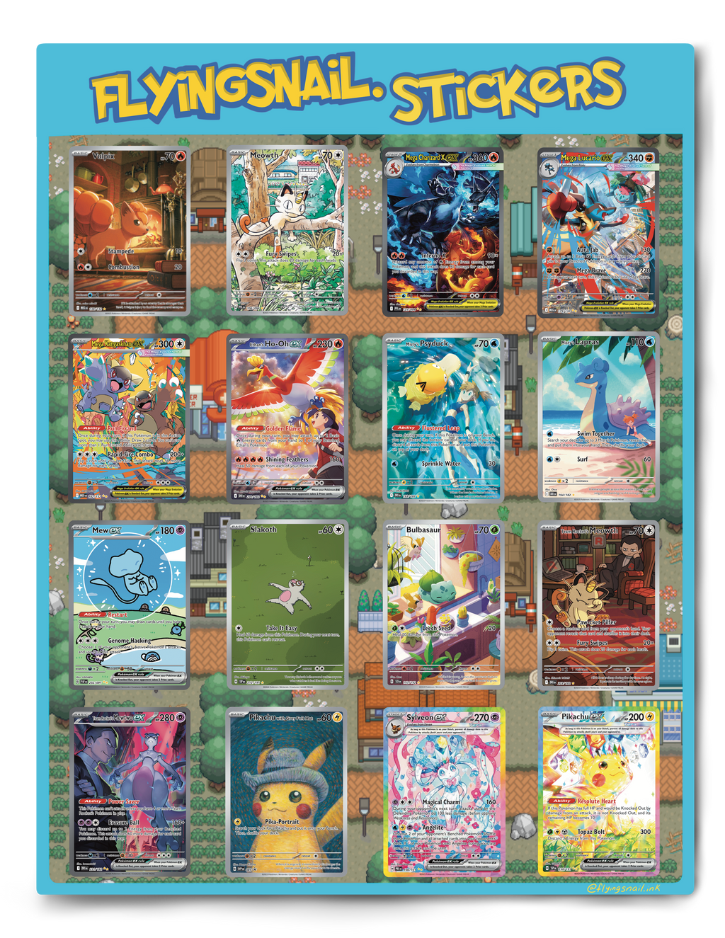 Pokemon Sticker Sheet Lg